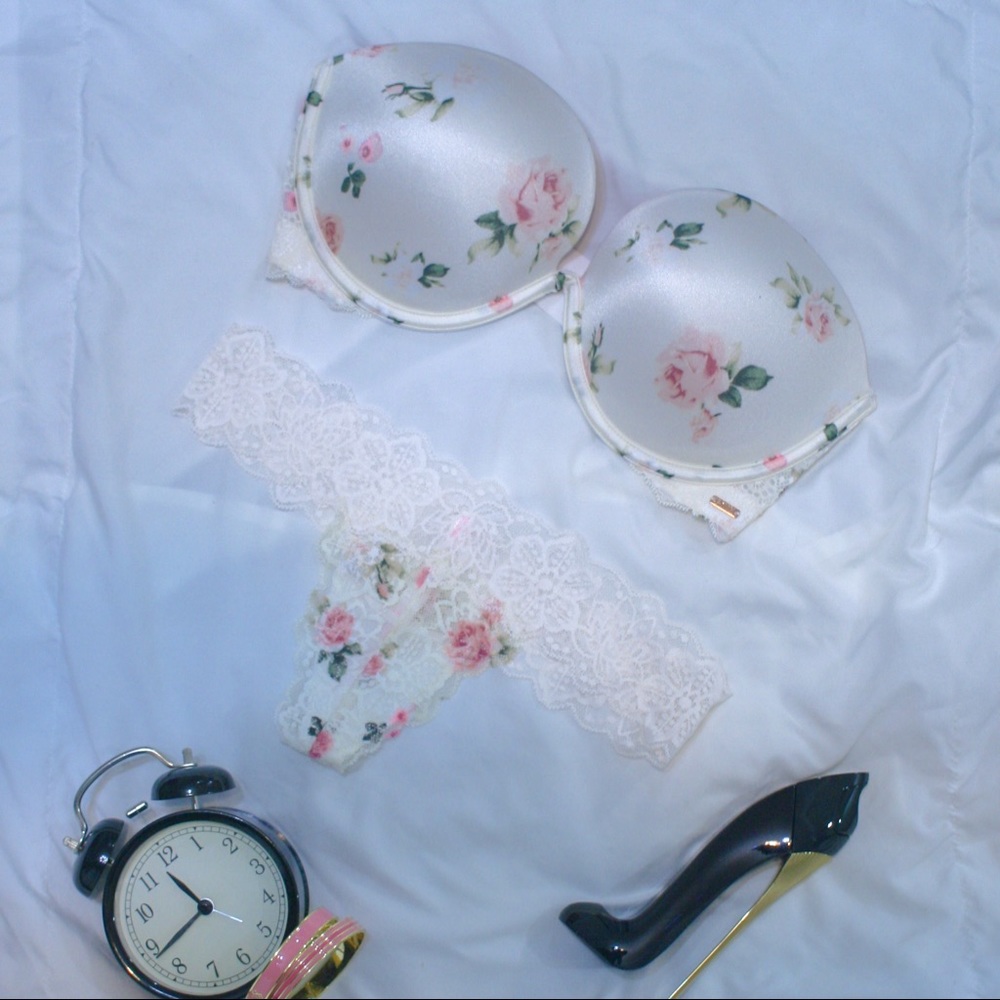 Victoria’s Secret Floral white Lingerie Set